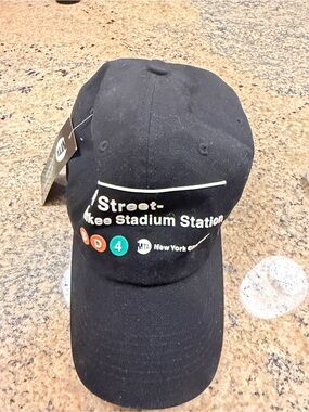 Yankee Stadium Cap with White and Multicolor Transit Graphics